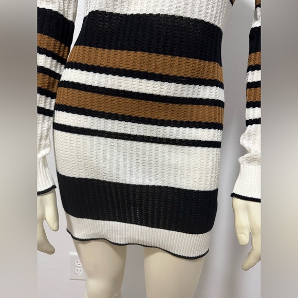 NWT Amiri Backless Multi-Stripe Sweater Dress in Brown/Black - Picture 14 of 16